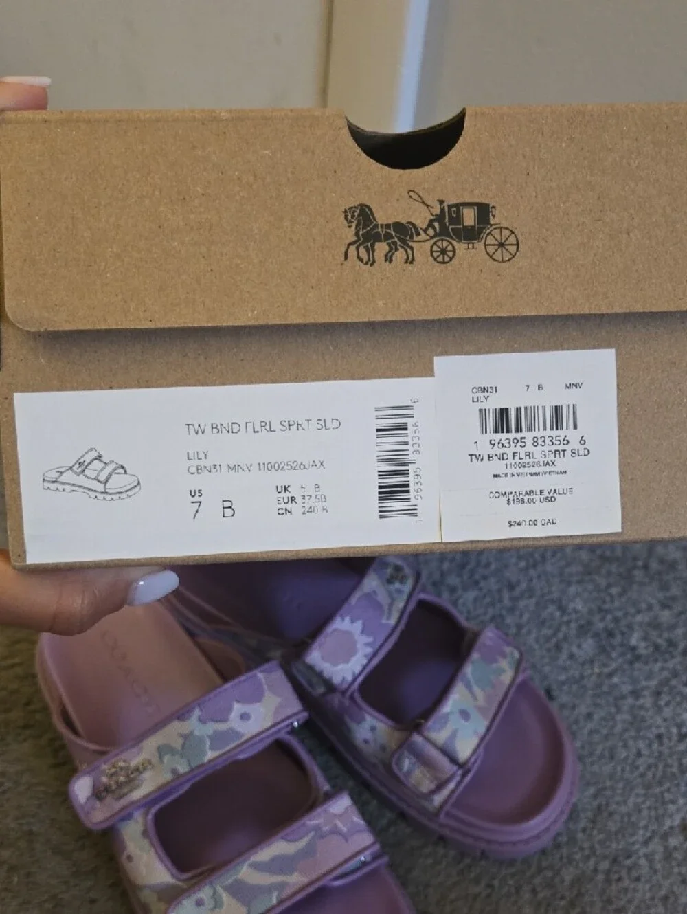 Selling Coach sandals.